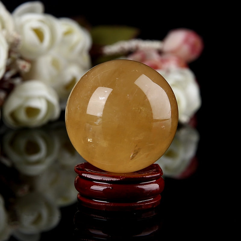 Sphère d'abondance en citrine - Manifestez la joie et la clarté