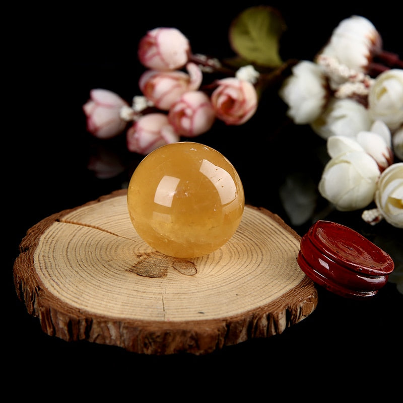 Sphère d'abondance en citrine - Manifestez la joie et la clarté
