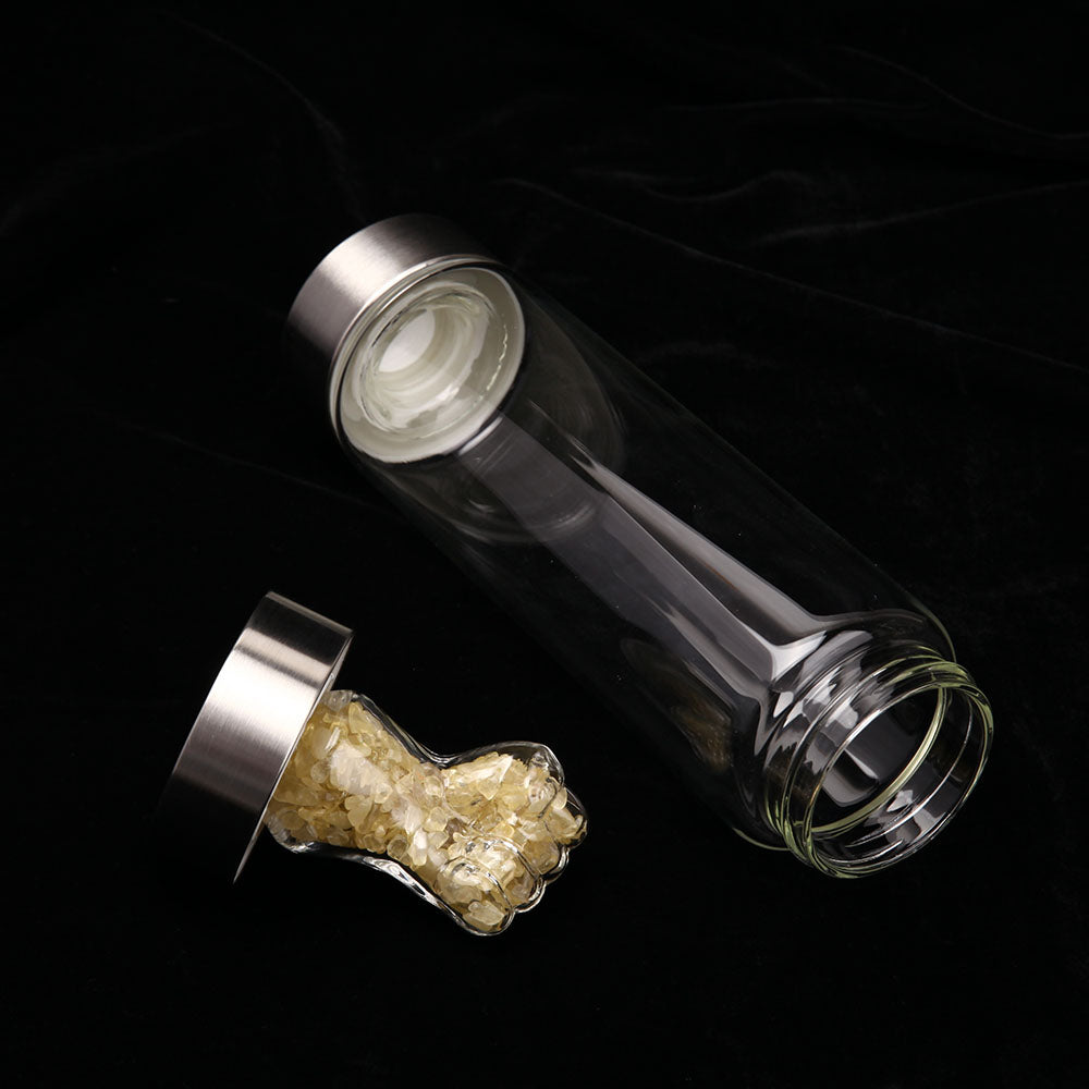 Citrine Crystal Water Bottle 23.5cm for Healing & Energy