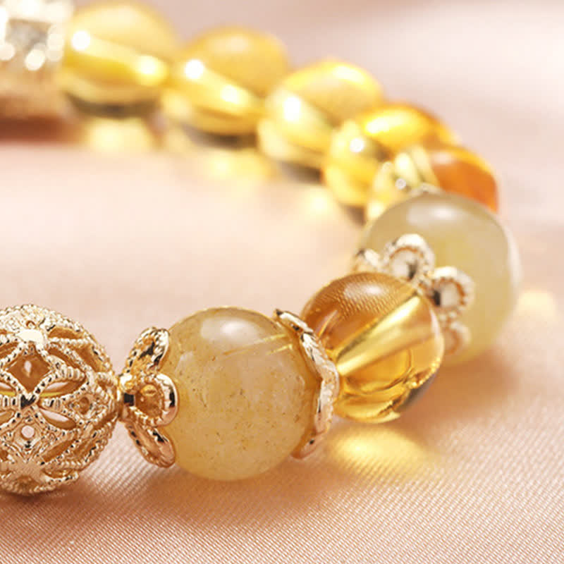 Bracelet Générosité Prospérité Citrine 16cm Élastique
