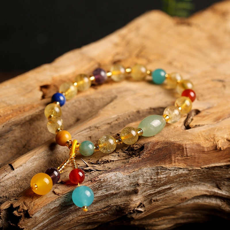 Bracelet d'abondance en jade citrine pour la prospérité