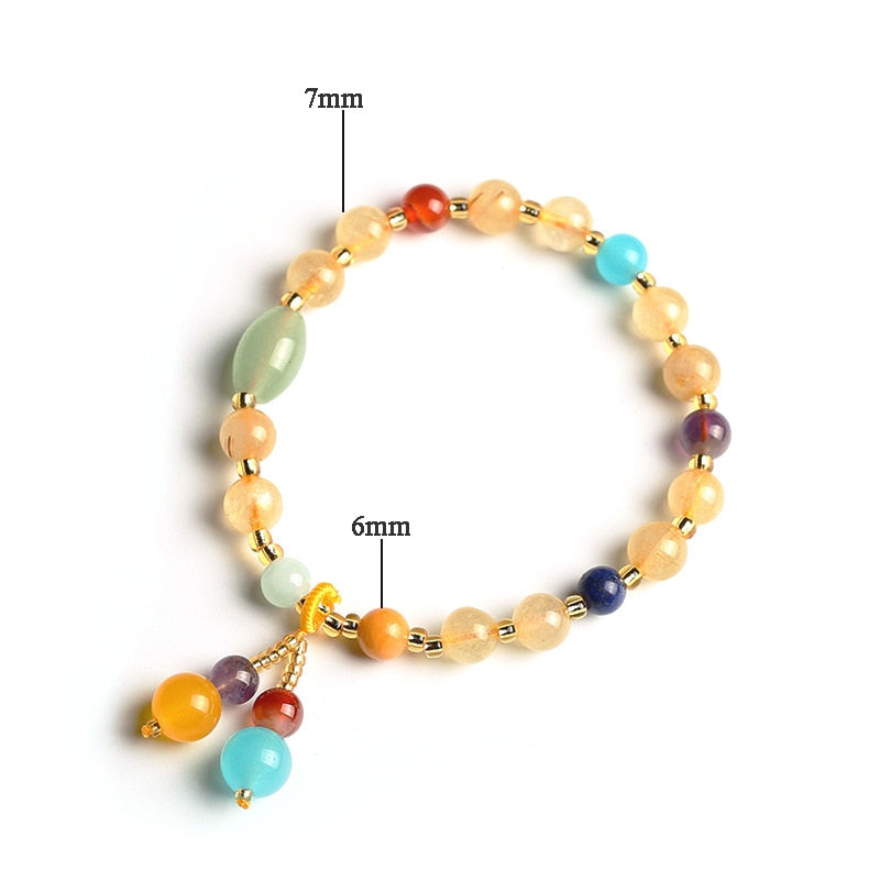 Bracelet d'abondance en jade citrine pour la prospérité