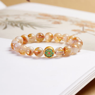 Bracelet en argent sterling avec citrine Om Mani Padme Hum
