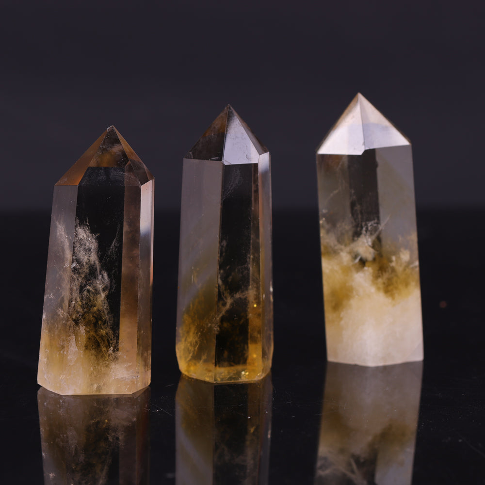 Tour de cristal de prospérité en citrine pour la richesse