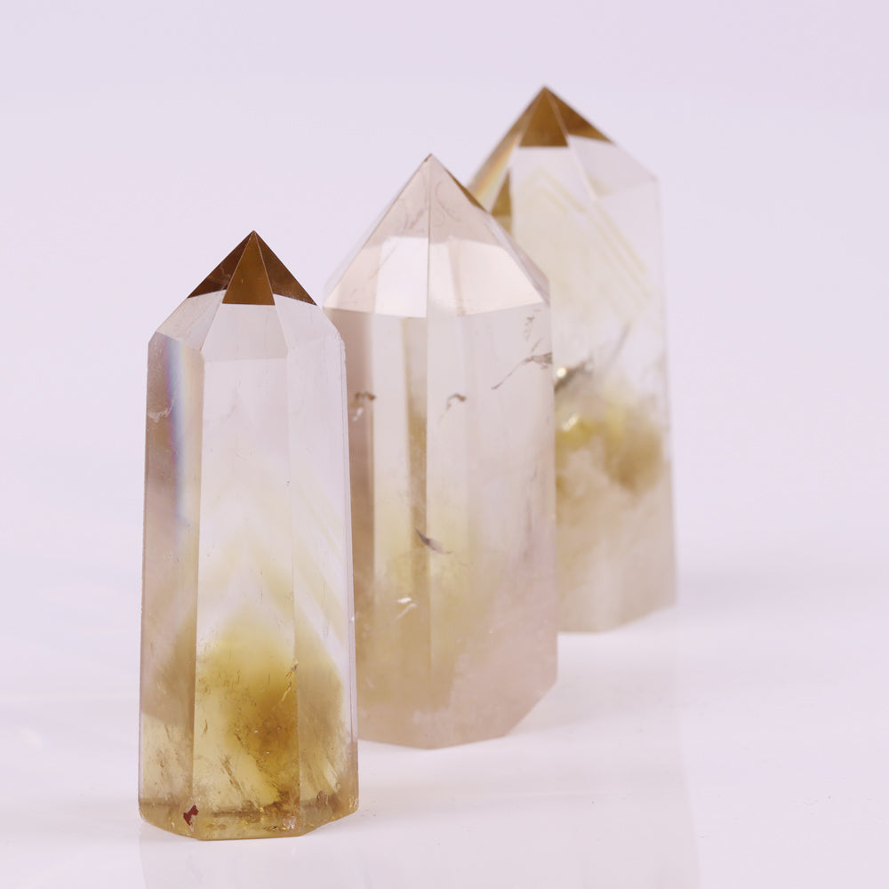 Tour de cristal de prospérité en citrine pour la richesse