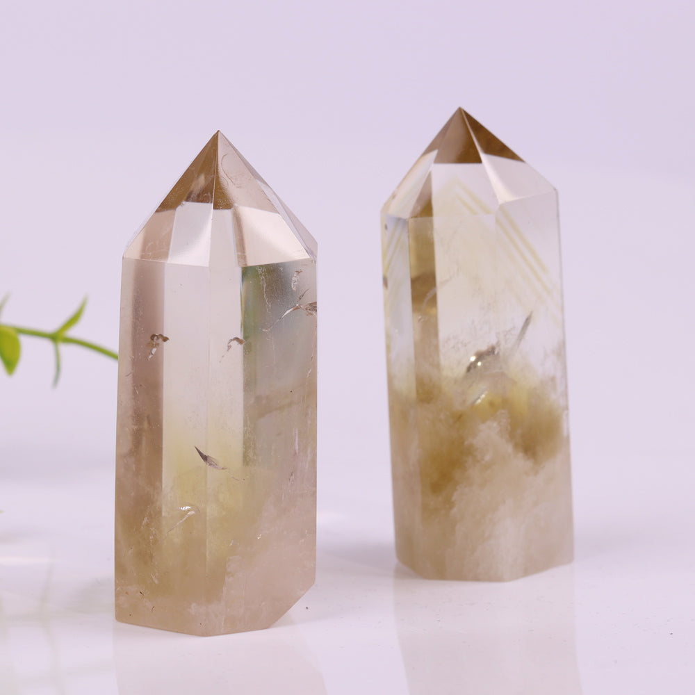 Tour de cristal de prospérité en citrine pour la richesse