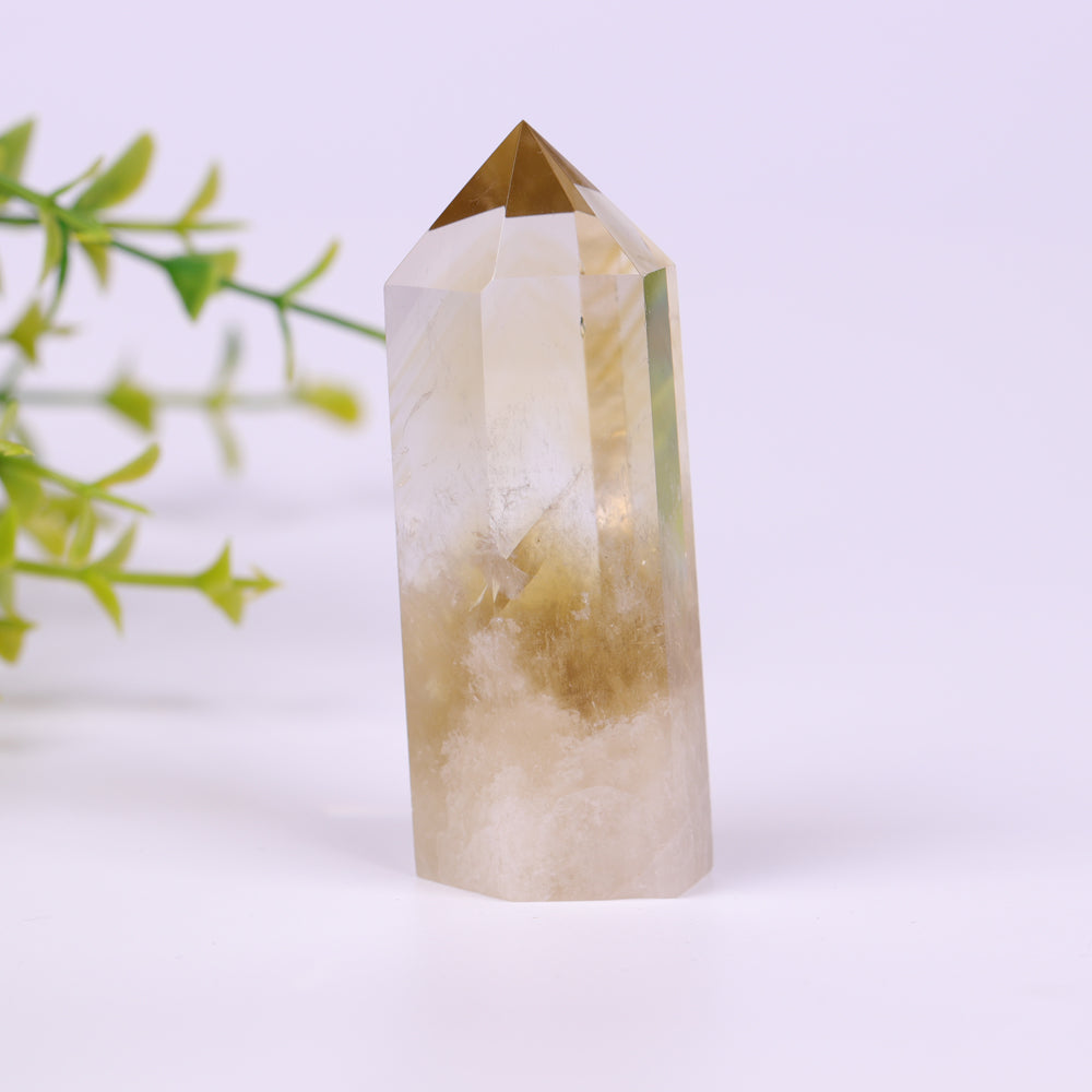 Tour de cristal de prospérité en citrine pour la richesse