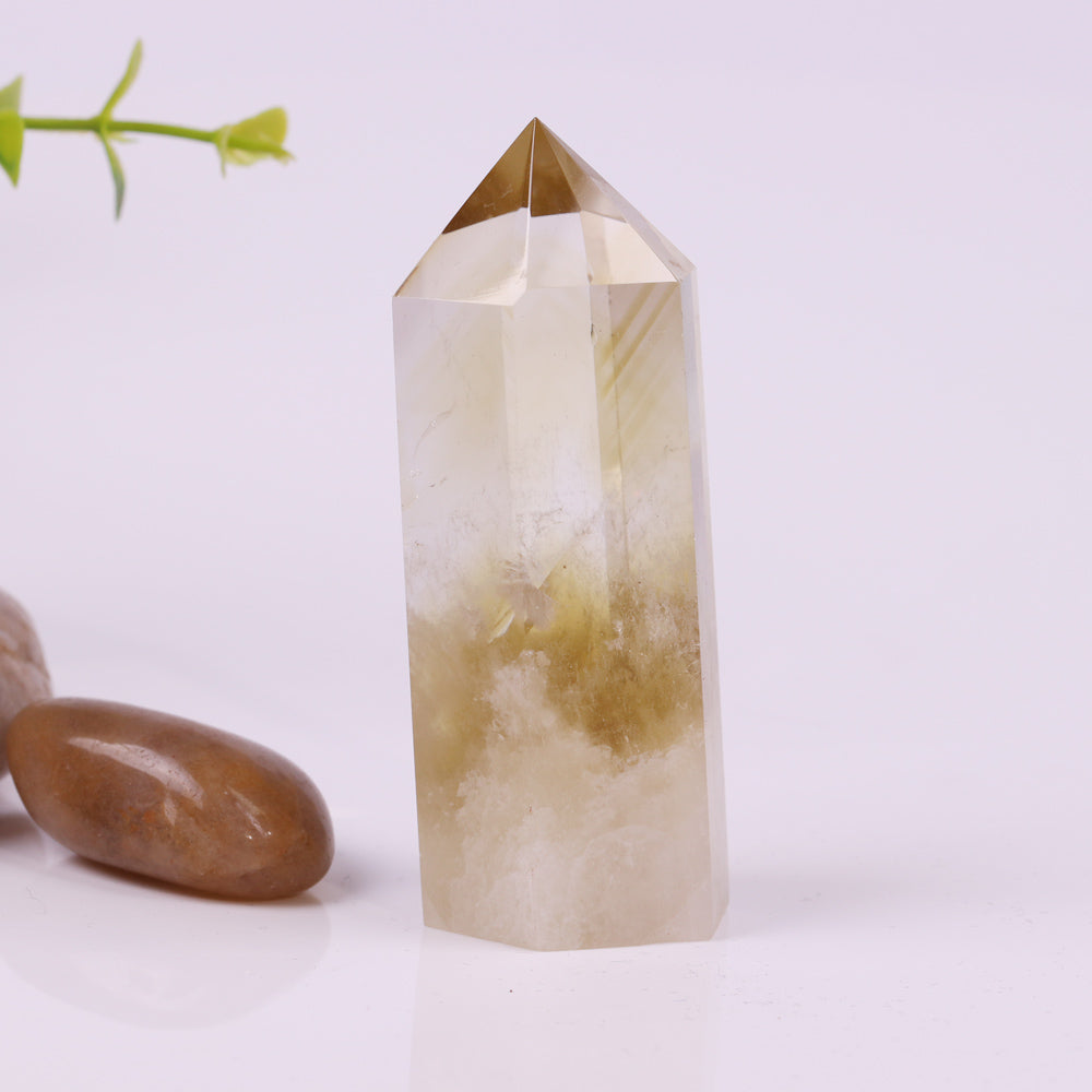 Tour de cristal de prospérité en citrine pour la richesse
