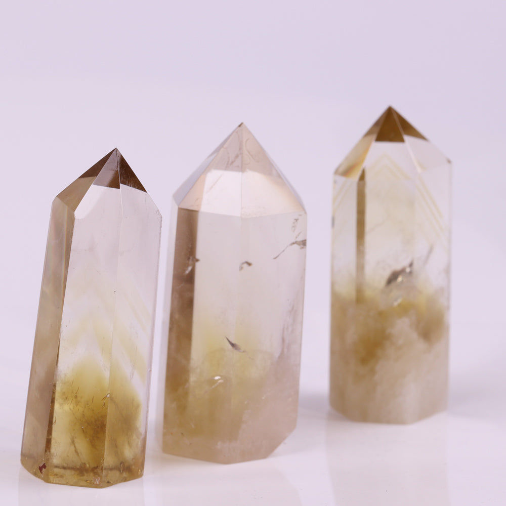 Tour de cristal de prospérité en citrine pour la richesse
