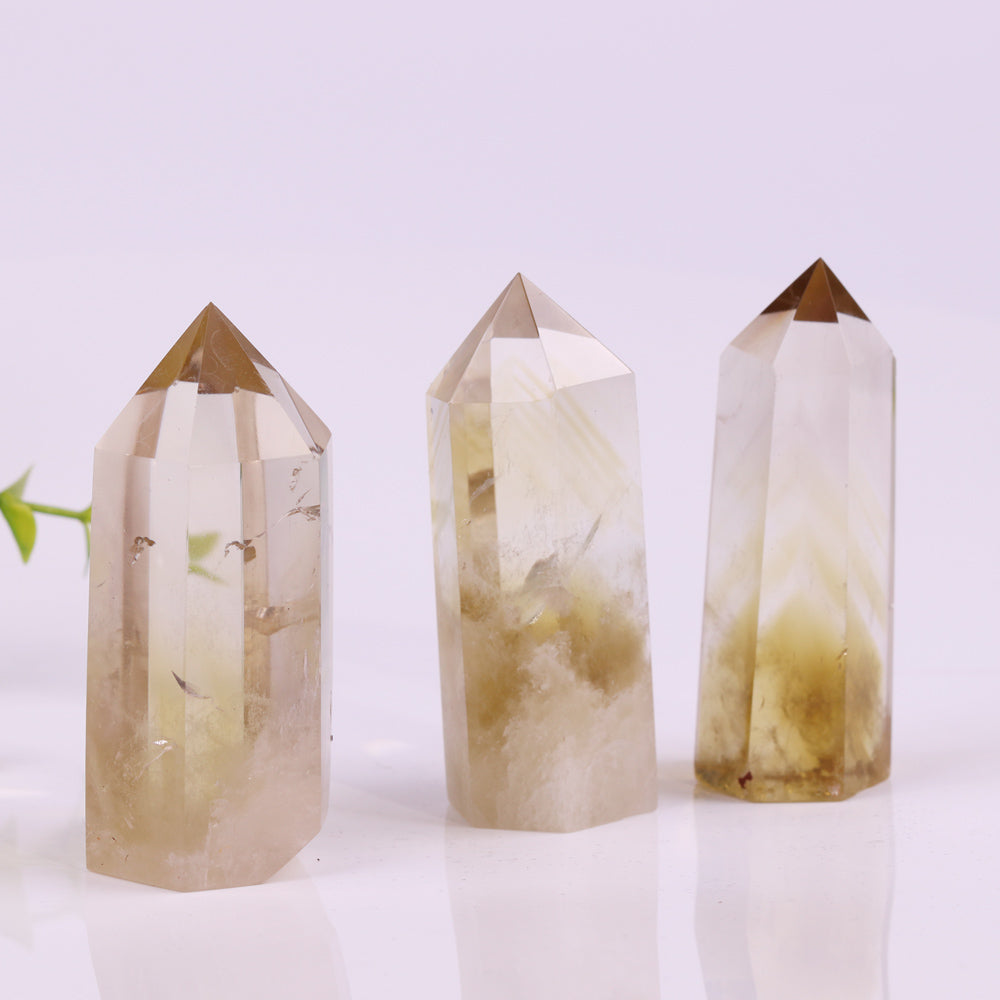 Tour de cristal de prospérité en citrine pour la richesse