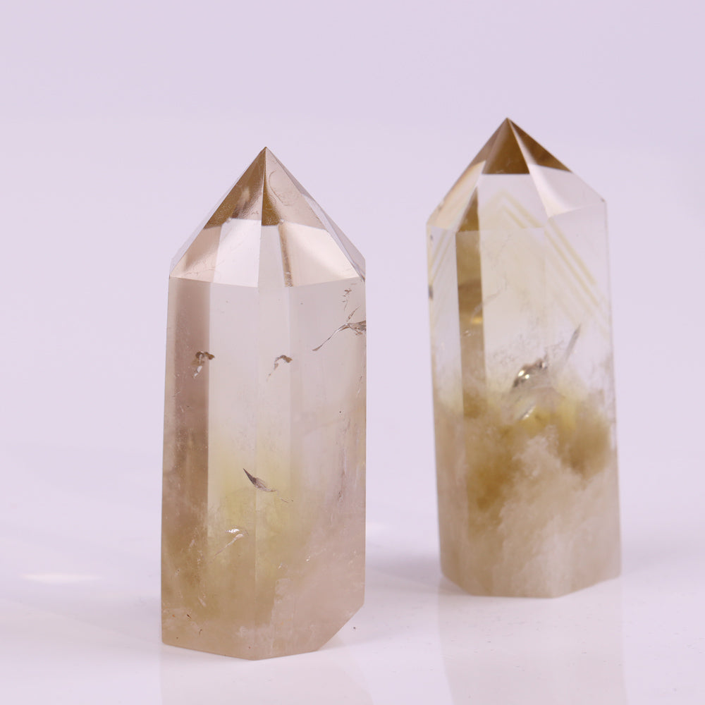 Tour de cristal de prospérité en citrine pour la richesse