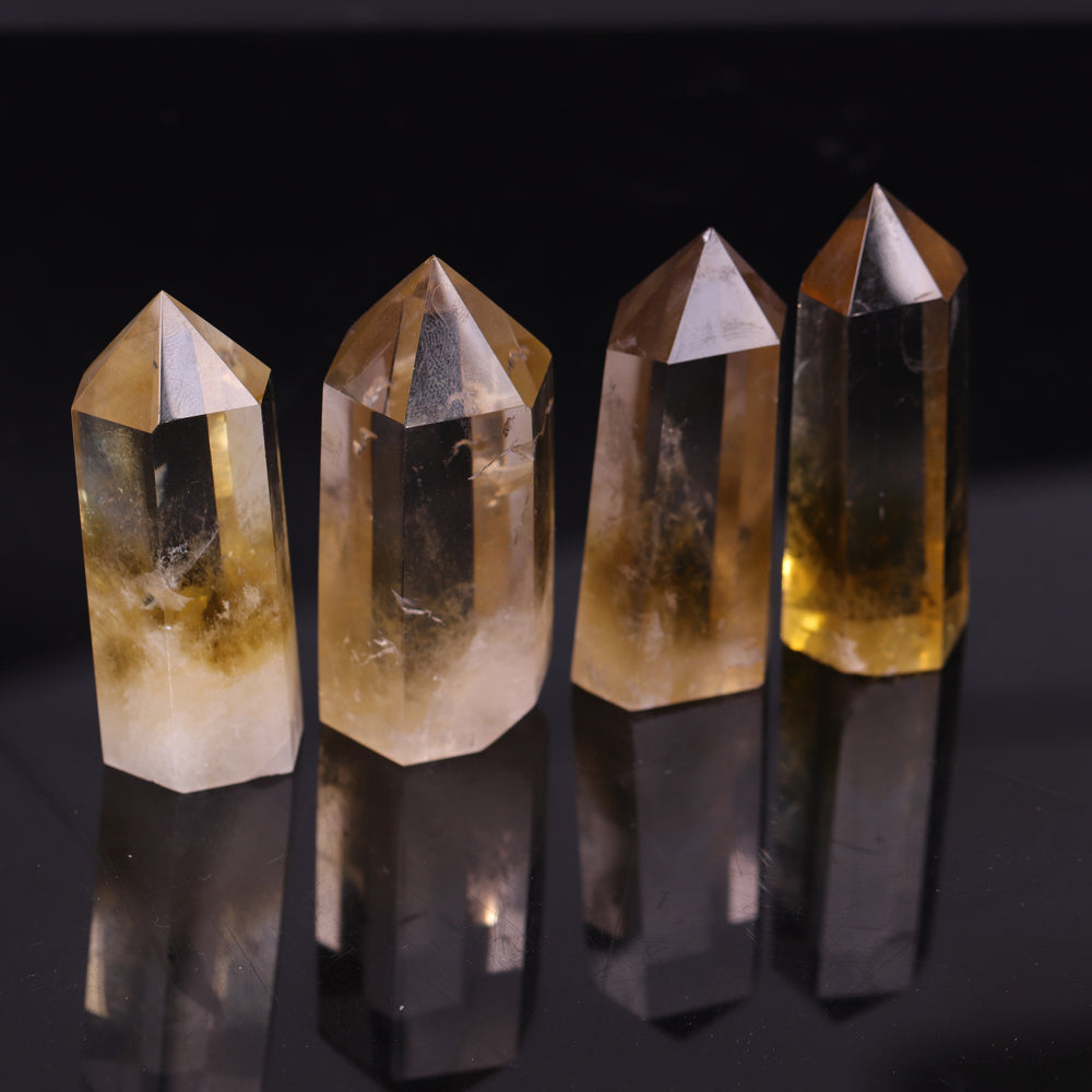 Tour de cristal de prospérité en citrine pour la richesse