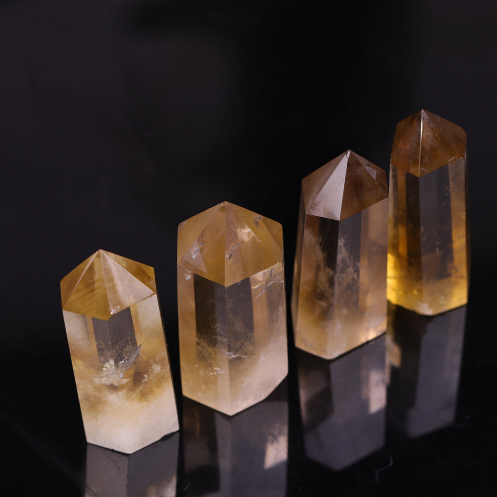 Tour de cristal de prospérité en citrine pour la richesse