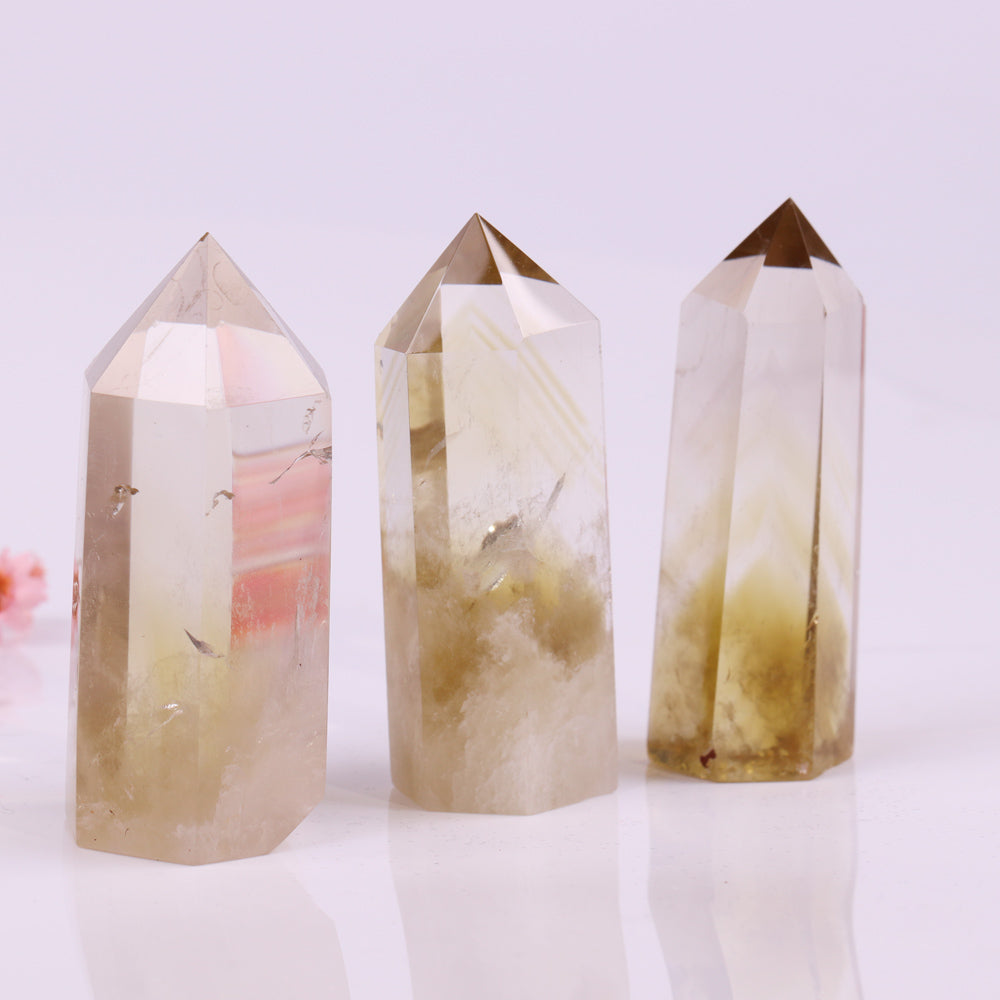 Tour de cristal de prospérité en citrine pour la richesse