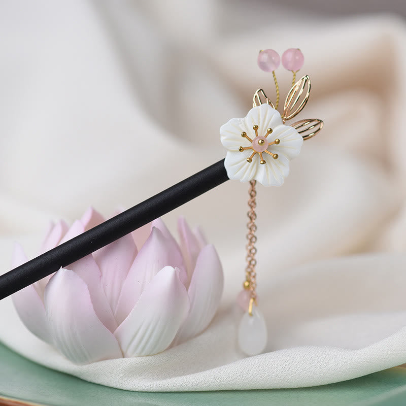 Épingle à cheveux classique chinoise en bois de Bauhinia