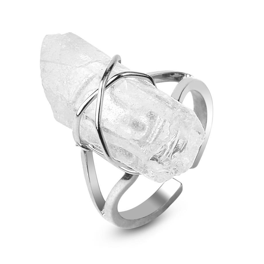 Bague ouverte en quartz purifiant + bracelet en quartz GRATUIT