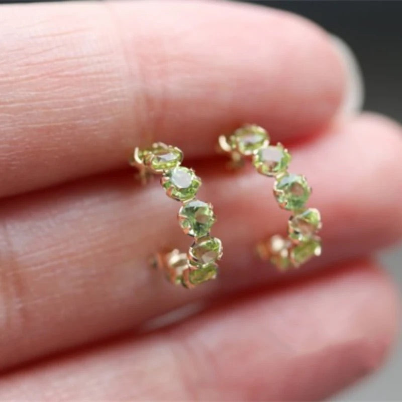 Coffret Bracelet et Boucles d'Oreilles Péridot Cléopâtre