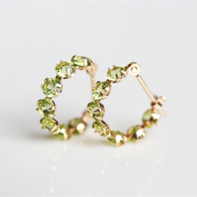 Coffret Bracelet et Boucles d'Oreilles Péridot Cléopâtre