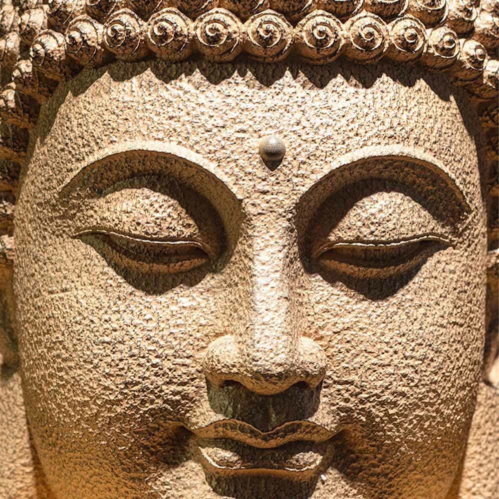 Statue de Bouddha méditant aux yeux fermés en résine - 42 cm