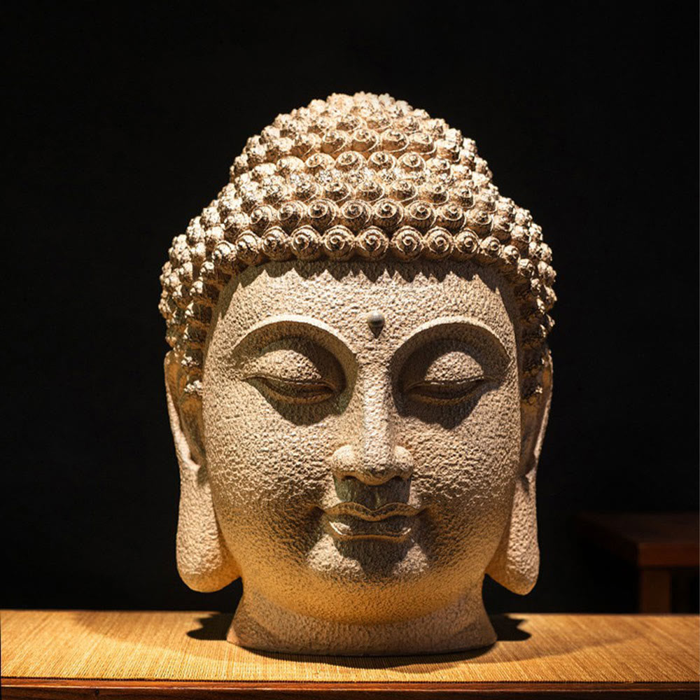 Statue de Bouddha méditant aux yeux fermés en résine - 42 cm