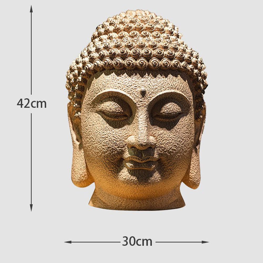 Statue de Bouddha méditant aux yeux fermés en résine - 42 cm