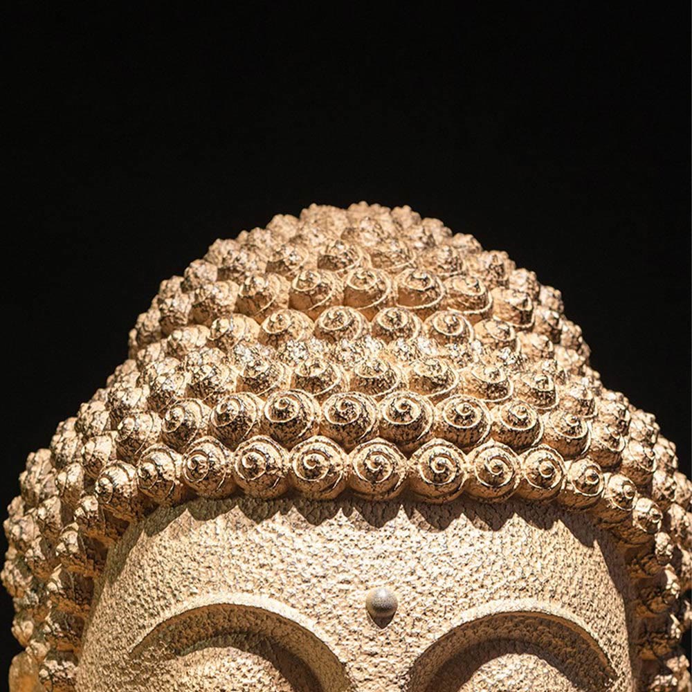 Statue de Bouddha méditant aux yeux fermés en résine - 42 cm
