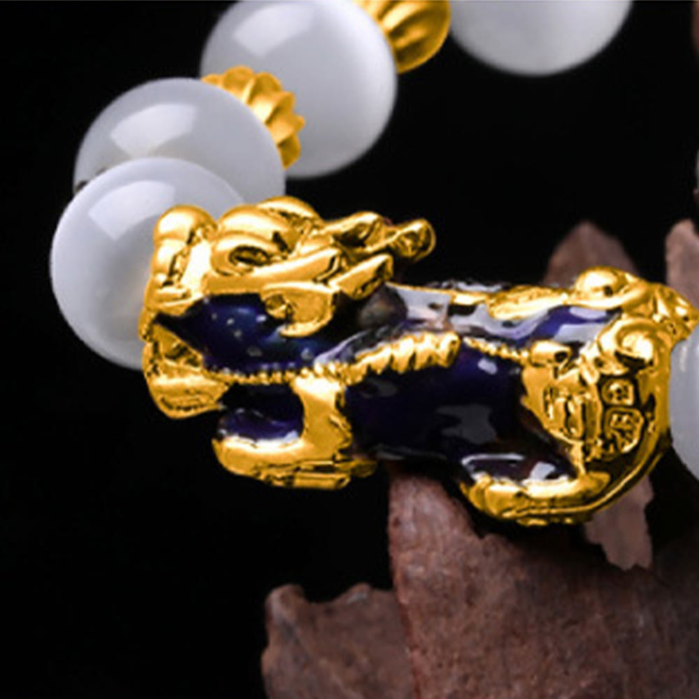 Bracelet PiXiu à changement de couleur avec œil de chat en chrysobéryl