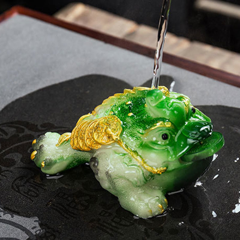 Figurine de grenouille Feng Shui changeante en résine pour animal de compagnie