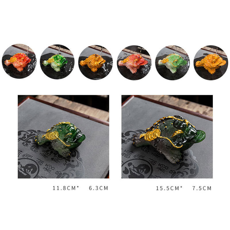 Figurine de grenouille Feng Shui changeante en résine pour animal de compagnie