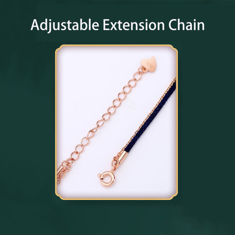 Bracelet porte-bonheur en argent 925 avec fil rouge et trèfle à quatre feuilles changeant de couleur