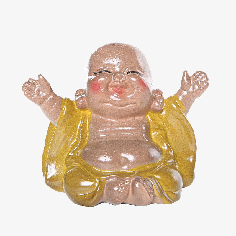 Théière en résine Bouddha rieur changeant de couleur