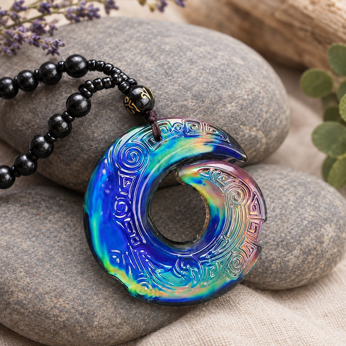 Color-Changing Liuli Crystal Necklace, beads-rope pendant