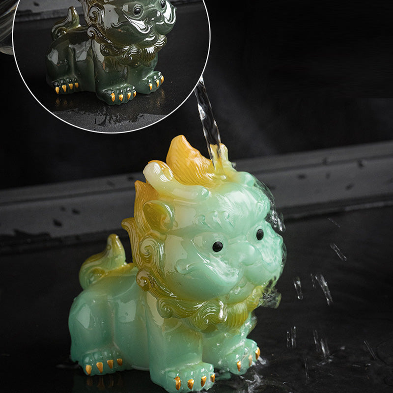 Figurine à thé PiXiu en résine changeante de couleur | Décoration d'intérieur zen