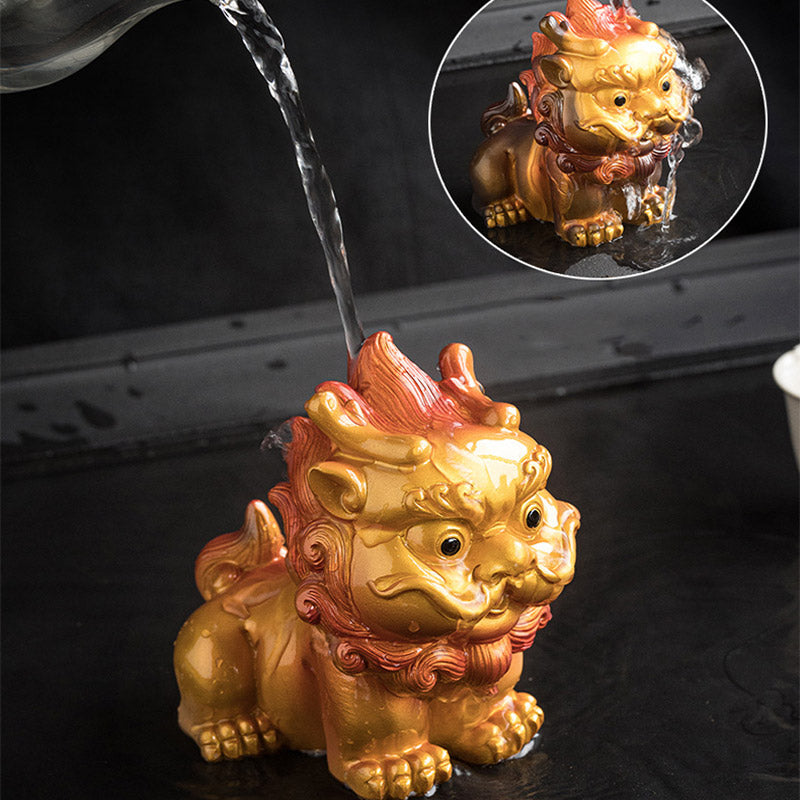 Figurine à thé PiXiu en résine changeante de couleur | Décoration d'intérieur zen