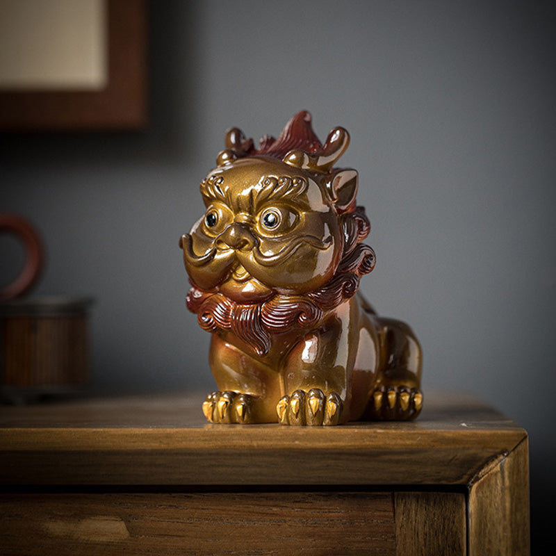 Figurine à thé PiXiu en résine changeante de couleur | Décoration d'intérieur zen