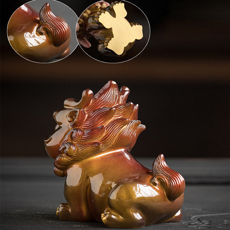 Figurine à thé PiXiu en résine changeante de couleur | Décoration d'intérieur zen