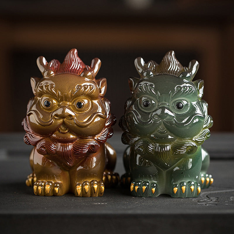 Figurine à thé PiXiu en résine changeante de couleur | Décoration d'intérieur zen