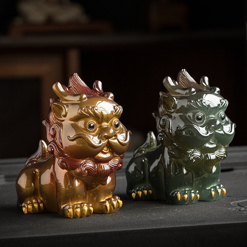 Figurine à thé PiXiu en résine changeante de couleur | Décoration d'intérieur zen