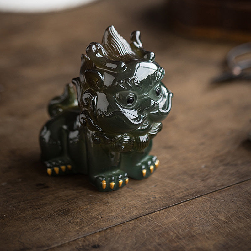 Figurine à thé PiXiu en résine changeante de couleur | Décoration d'intérieur zen