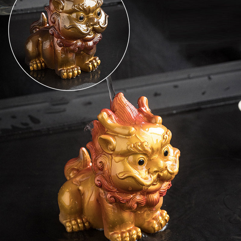 Figurine à thé PiXiu en résine changeante de couleur | Décoration d'intérieur zen