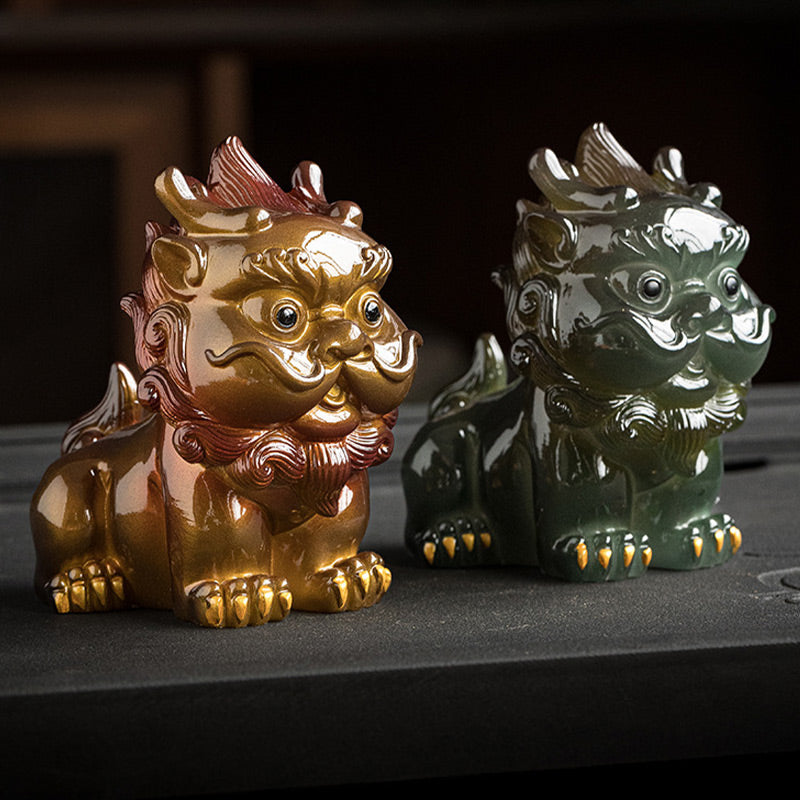 Figurine à thé PiXiu en résine changeante de couleur | Décoration d'intérieur zen