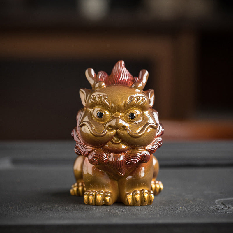 Figurine à thé PiXiu en résine changeante de couleur | Décoration d'intérieur zen