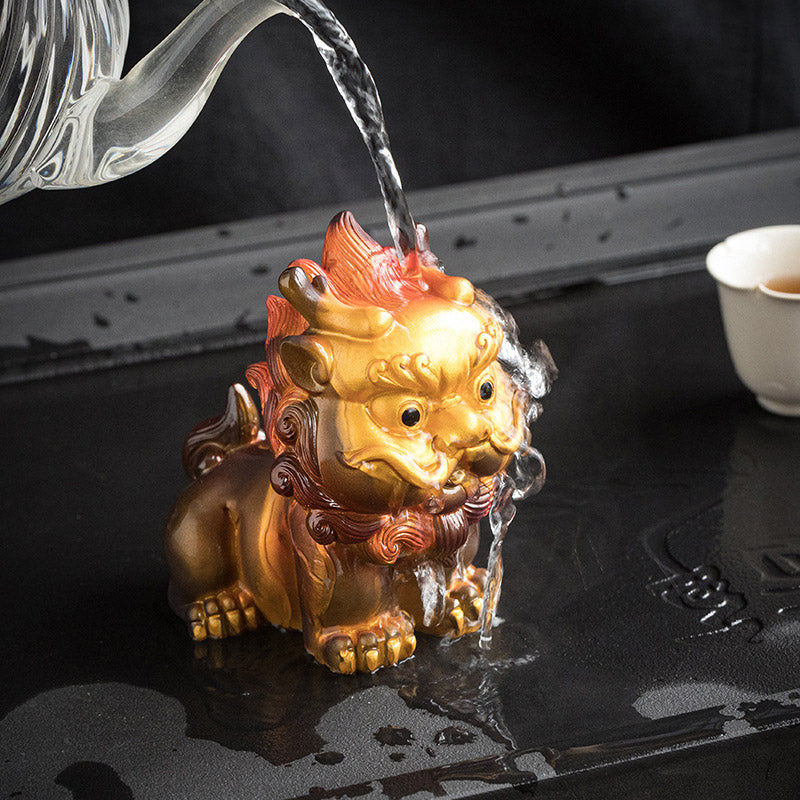 Figurine à thé PiXiu en résine changeante de couleur | Décoration d'intérieur zen