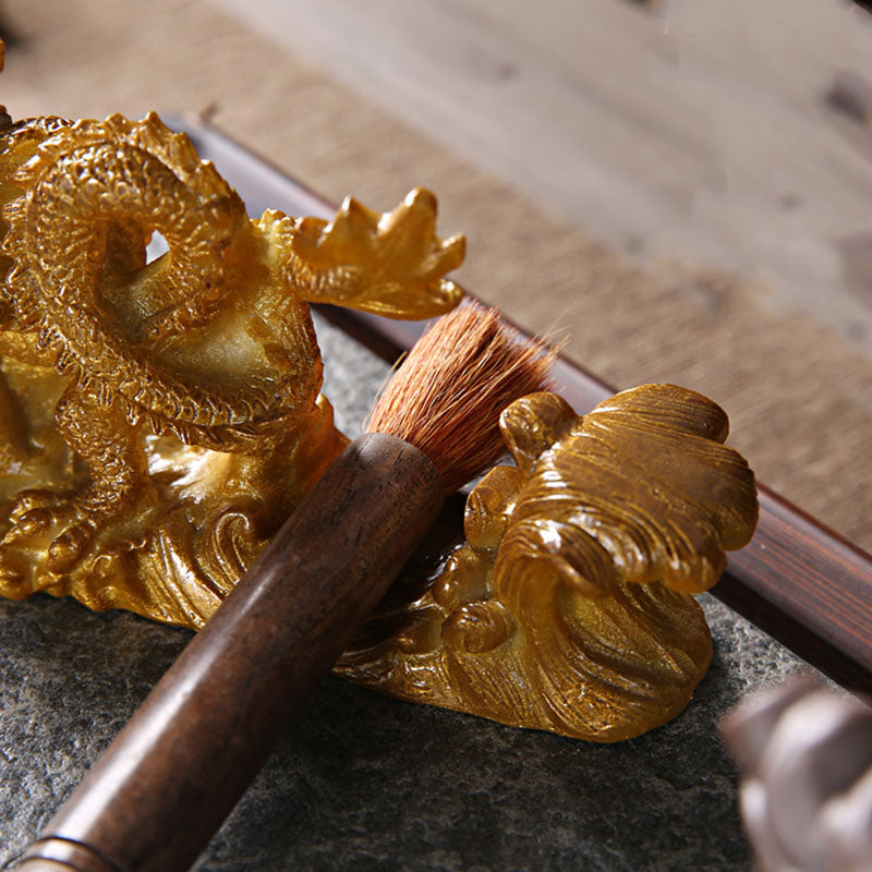 Figurine de dragon chinois en résine changeant de couleur pour la chance et le succès