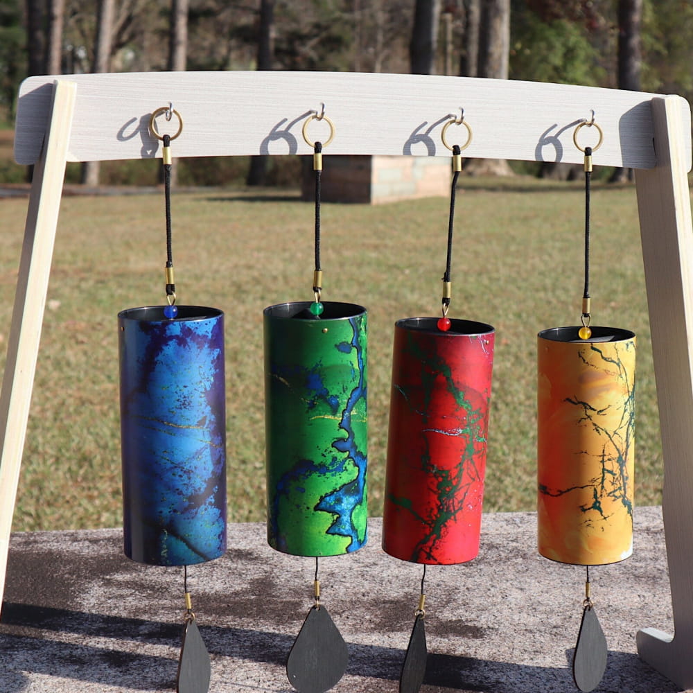 4-Element Colorful Wind Chime Set - Earth Air Water Fire - On sale