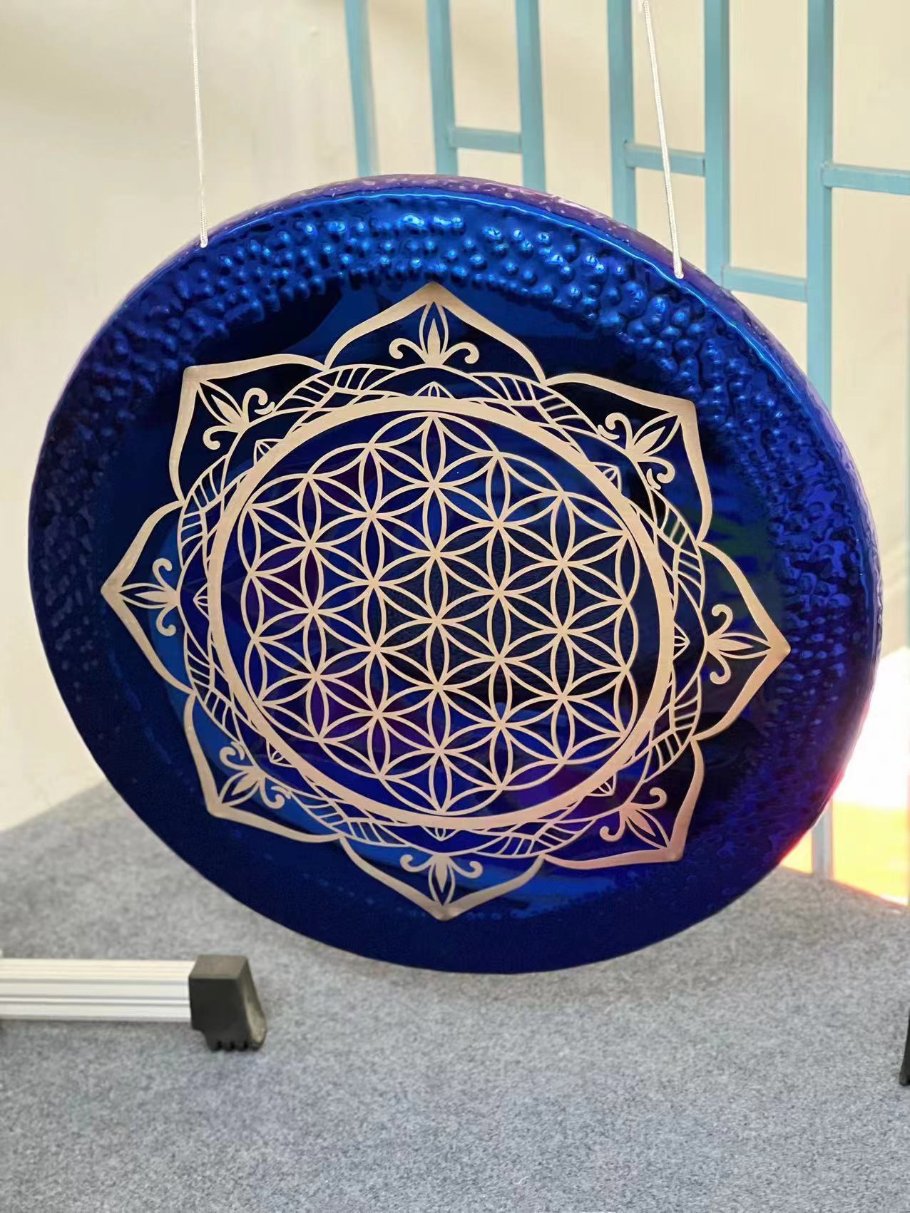 Colored Luminous Gong Instrument for Sound Healing