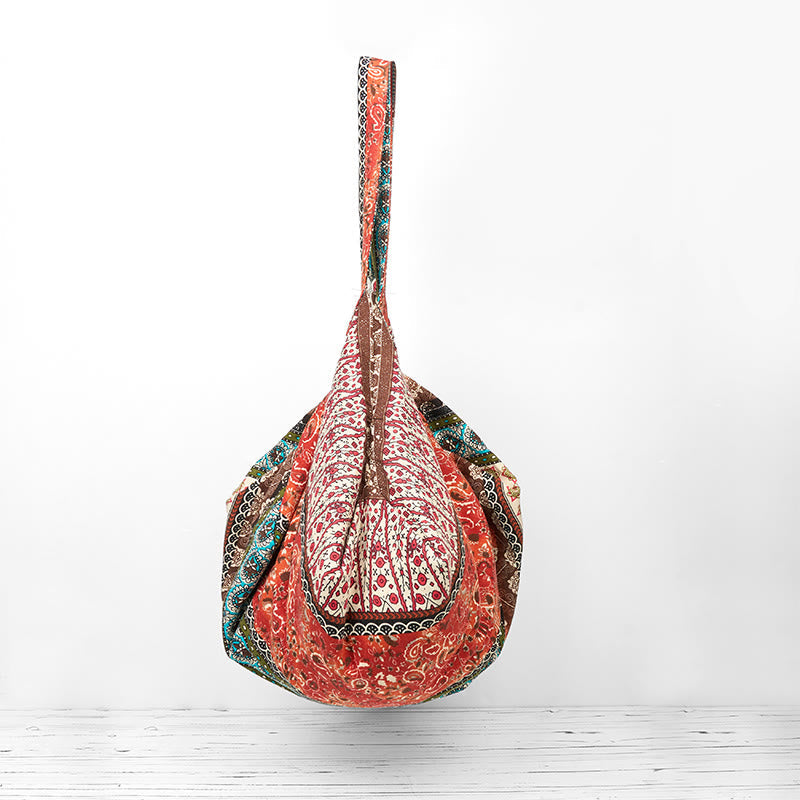 Sac à bandoulière en coton à rayures colorées pour les essentiels du yoga