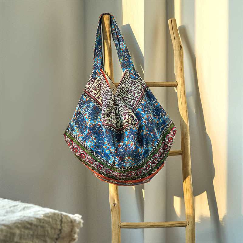 Sac à bandoulière en coton à rayures colorées pour les essentiels du yoga