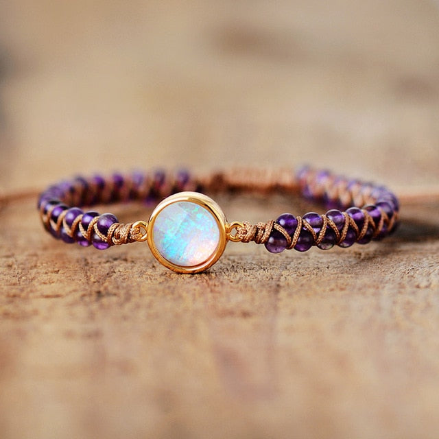 Bracelet de protection en pierres précieuses colorées de Bohème