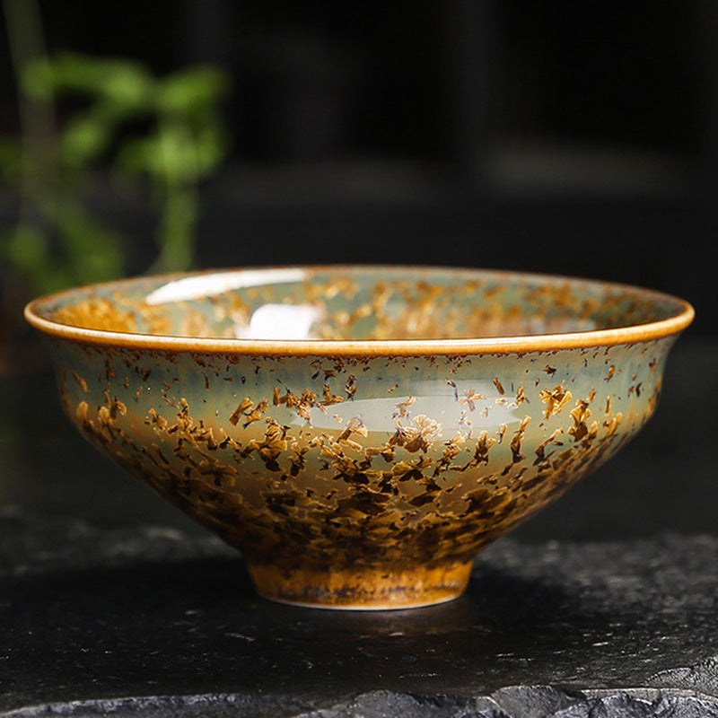 Tasse à thé chinoise en céramique marron colorée, taille 210 ml
